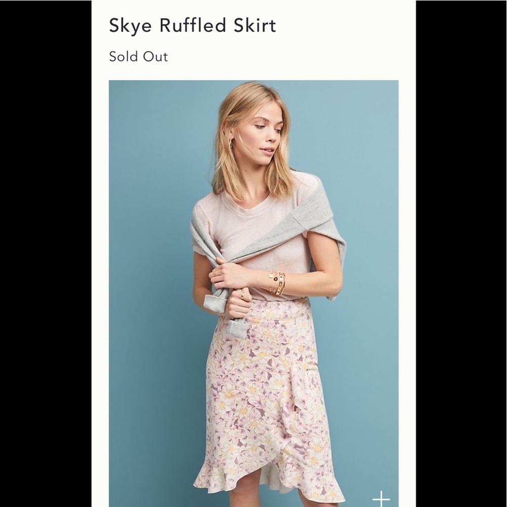 NWOT Anthropologie sz 6 Skye Ruffled Skirt